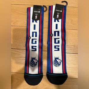 Stance Sacramento Kings Retro NBA Basketball Casual Crew Socks 2 Pair SZ L NEW